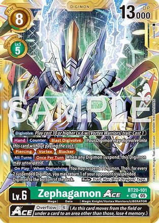 Zephagamon ACE (Alternate Art) (BT20-101) - Advanced Booster Digimon Generation Foil